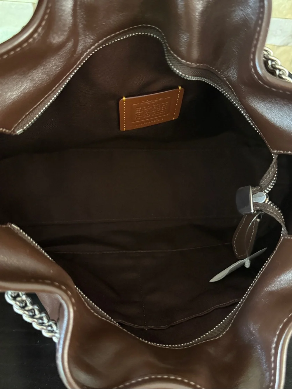 New‼️Coach Evelyn Shoulder Bag CCZ79 crinkle leather/Silver/Maple